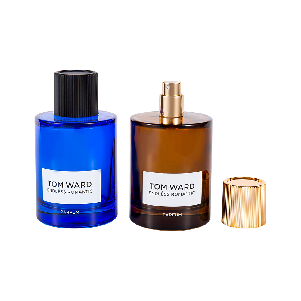 GC5178-WJ2623 100ML পাইকারি কাচের পারফিউম বোতল স্ট্রাইপড পারফিউম ক্যাপ সহ